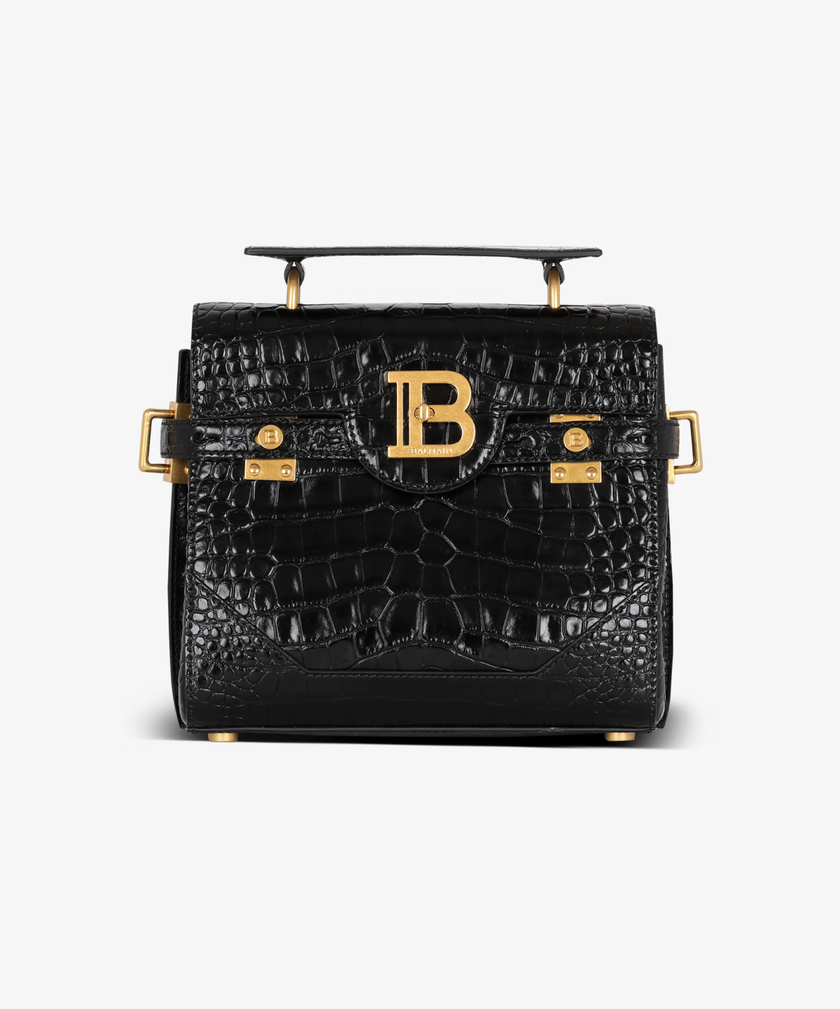 Balmain B-Buzz 23 Croc Embossed Bag