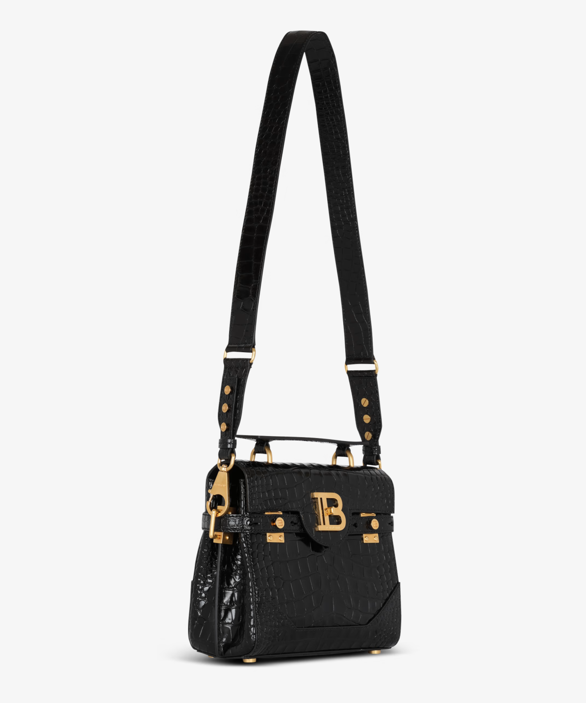 BALMAIN B-BUZZ 23 CROC EMBOSSED BAG