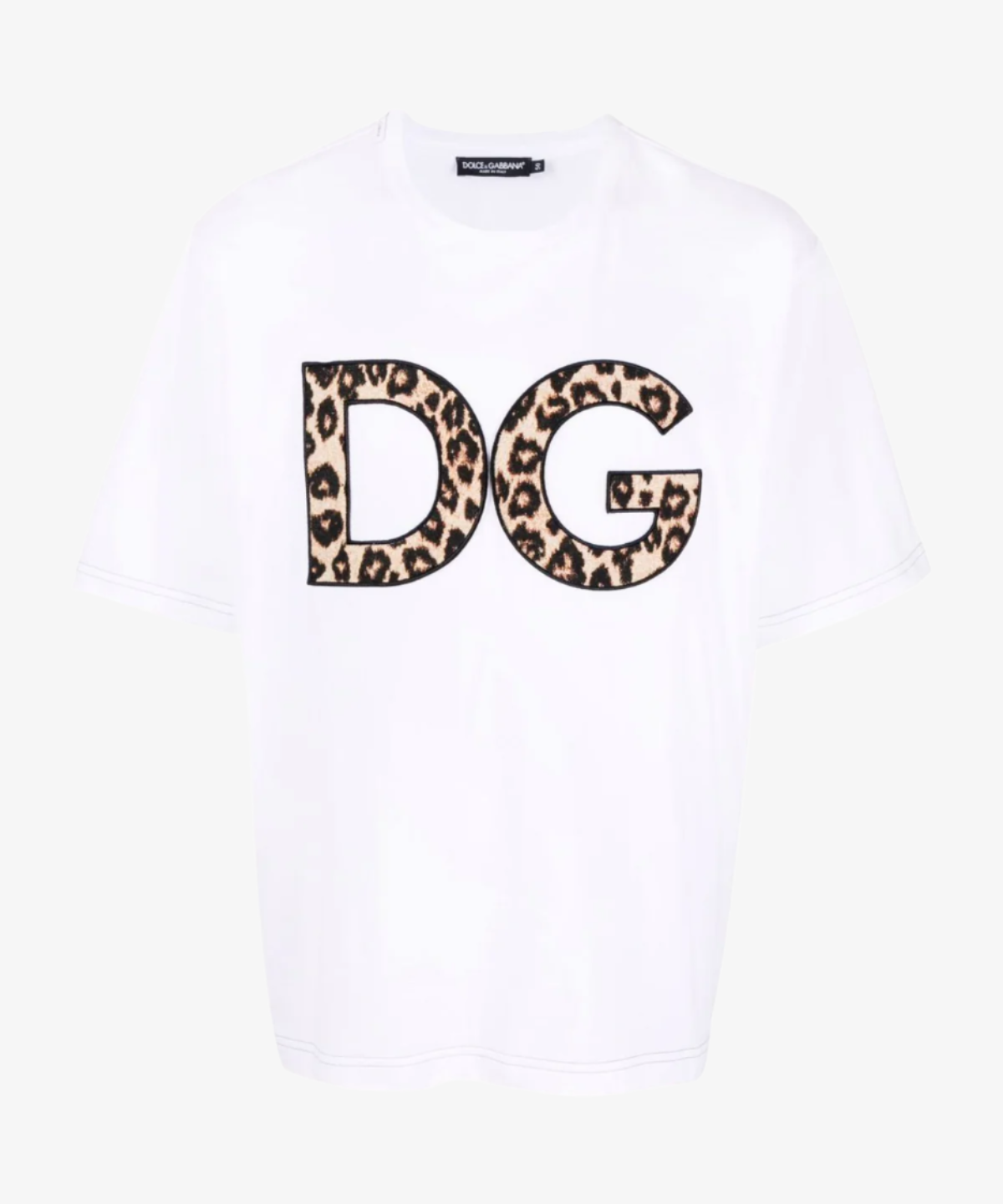 Dolce & Gabbana Leopard Print DG Patch T-Shirt