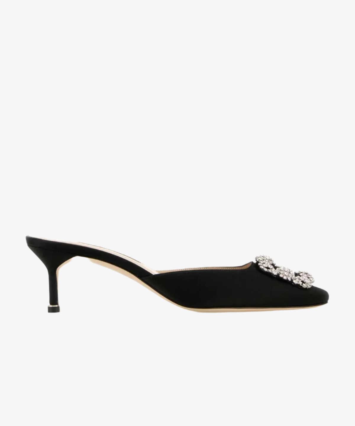 MANOLO BLAHNIK  HANGISI MULE/BLACK/50CM HEEL