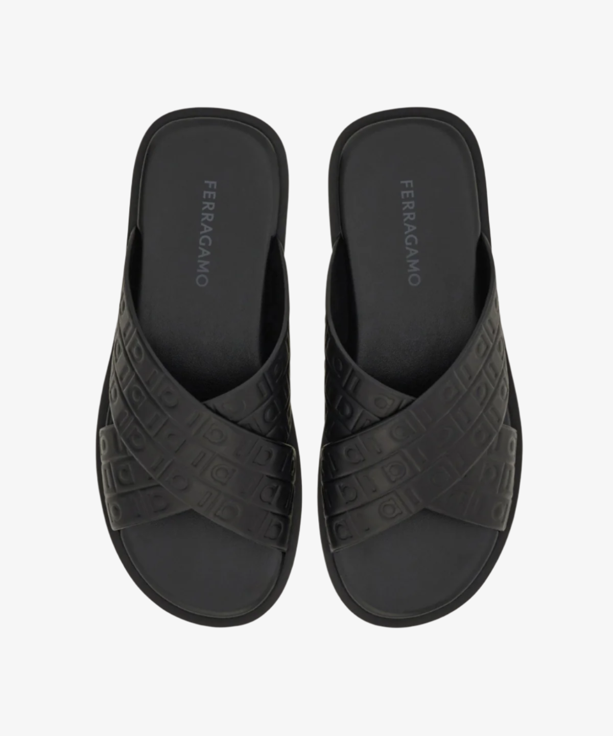 Ferragamo Double Strap Gancini Slide