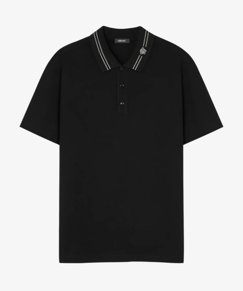 Versace Embroidered Medusa Logo Polo