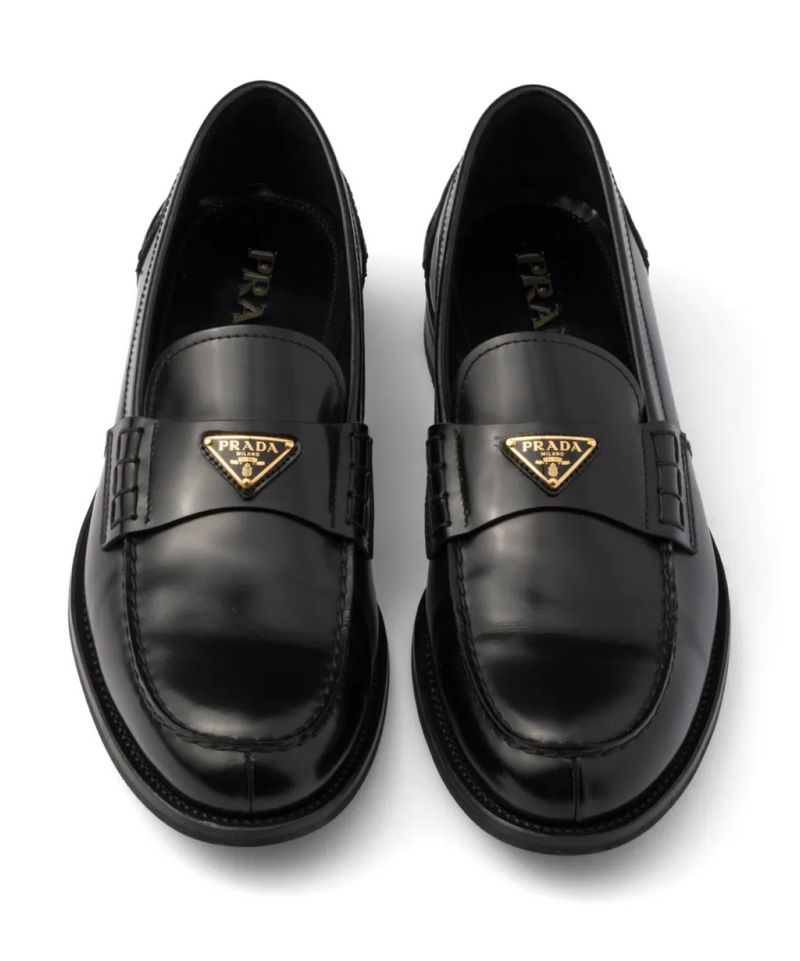 Prada Brushed Leather Loafers