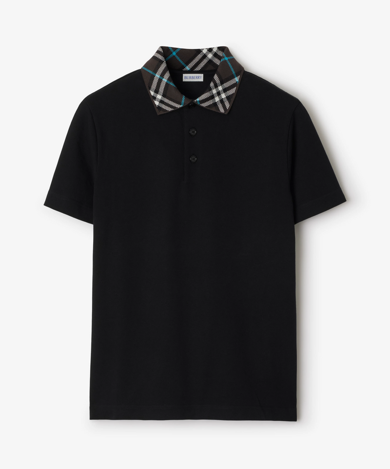 Burberry Check Collar Polo