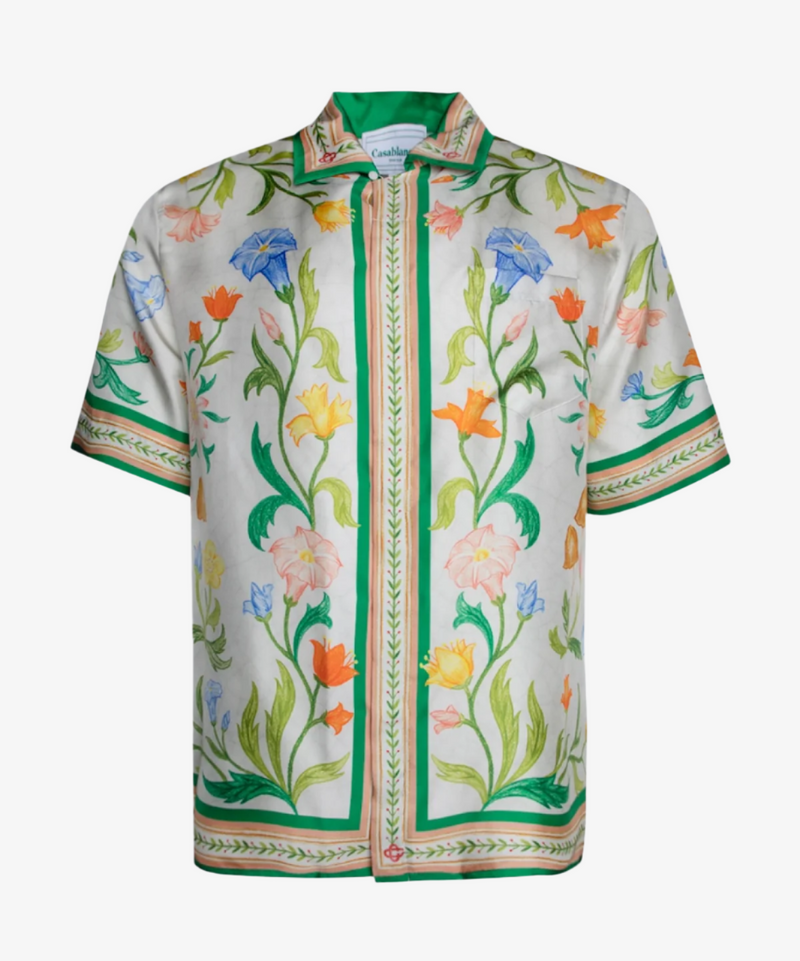 Casablanca Larchie Fleurie Silk SS Shirt