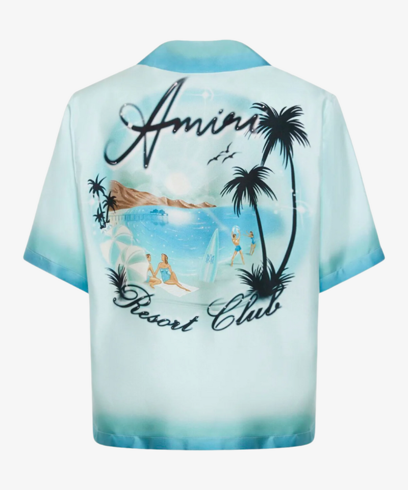 Amiri Cerulean SS Silk Shirt